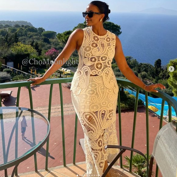 ZARA NEW ASYMMETRIC CROCHET TOP STRAW BEIGE S,M - Picture 5 of 17